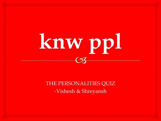 Personalities Quiz