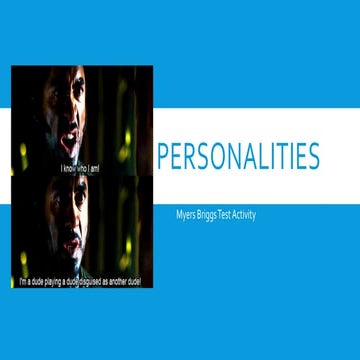 Personalities and MBTI