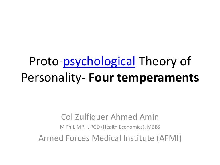Personality Theory Of Four Temperaments