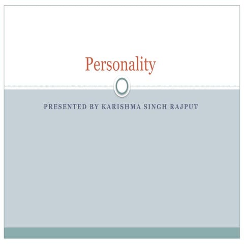 Personality Pptx Psyhcology Nursing I Sem Pptx