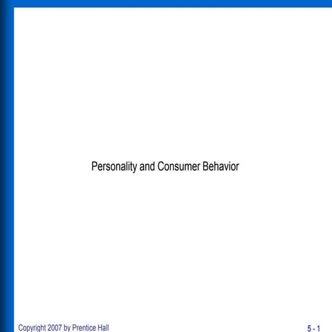 Personality In consumer behaviour, Mba