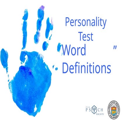 Personality Test Word Definition, PPT presentation