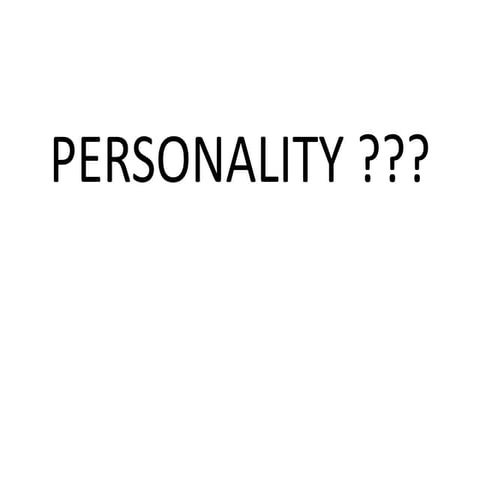 Personality (2) 1-1