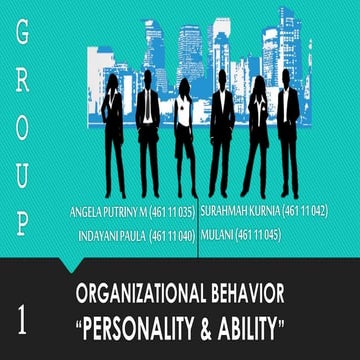 Organizational Behavior " Personality & Ability "
