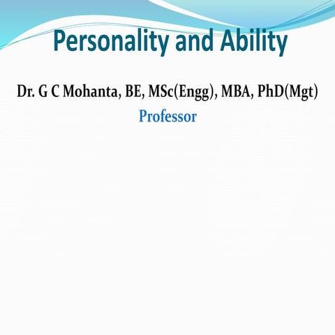 Personality and ability