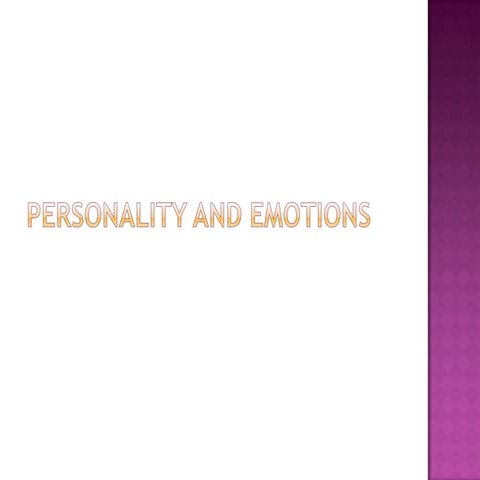 Personality and emotions ppt marks.