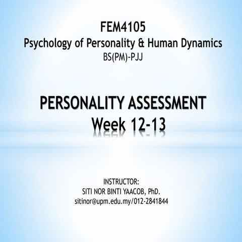 Personality assesment.ppt