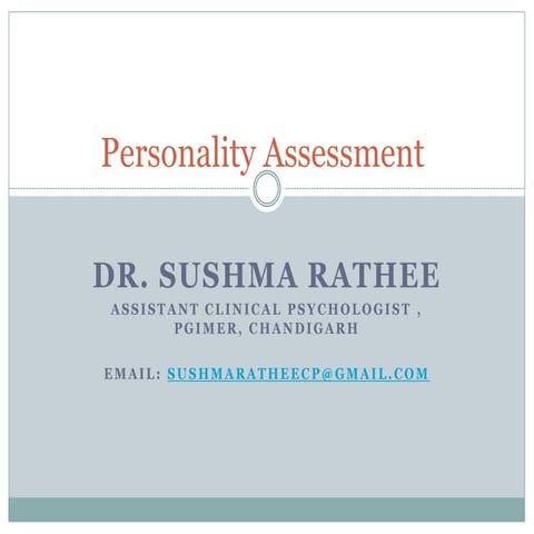 Personality assessment