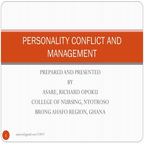 Personality Conflict and Management