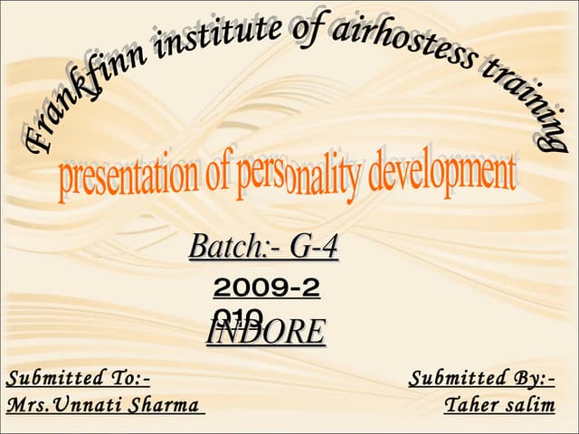 Personality Development ppt by Taher Salim INDORE