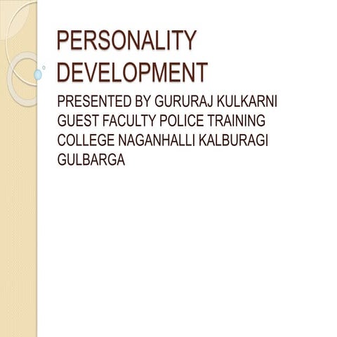 Personality development