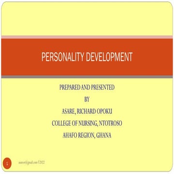 PERSONALITY DEVELOPMENT