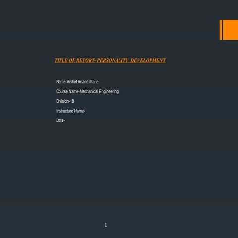 personality development.This presentation discusses the concept of personalit...