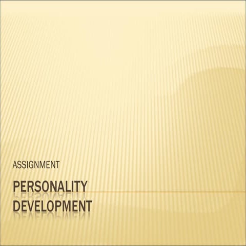 Frankfinn Personality Development Assignment