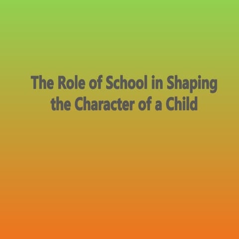 Personality development in school