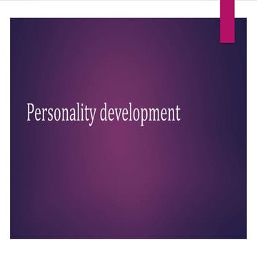 Personality development ppt | PPT