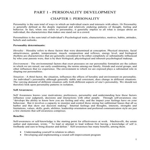 Personality development study material by mr zeeshan nicks