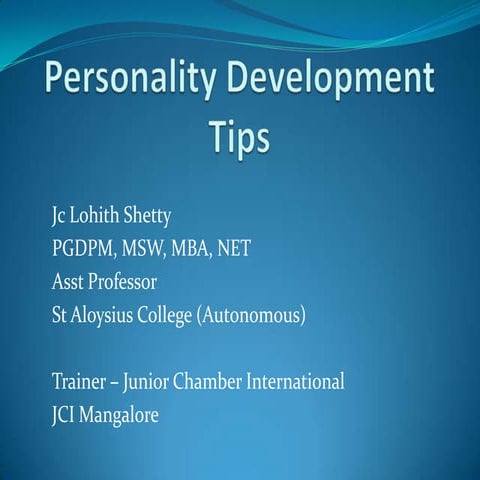 Personality development tips