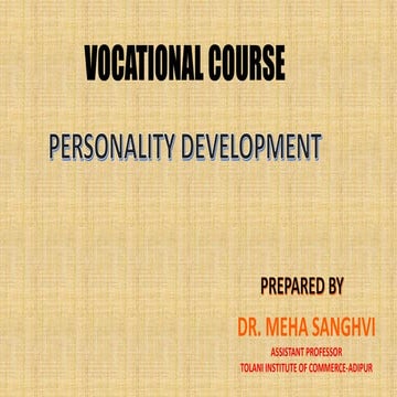 Personality development vocational course