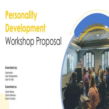 Personality Development Workshop Proposal PowerPoint Presentation Slides
