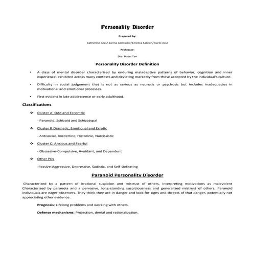 Personality disorder final