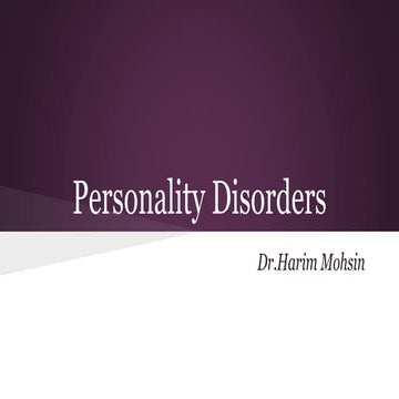 Personality disorders
