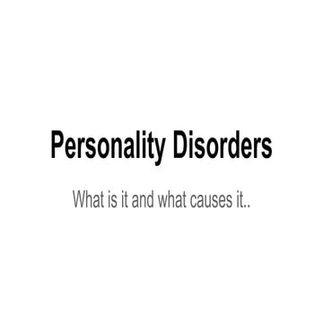 Personality disorders