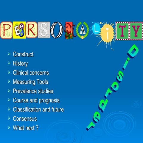 Personality disorder tutorial