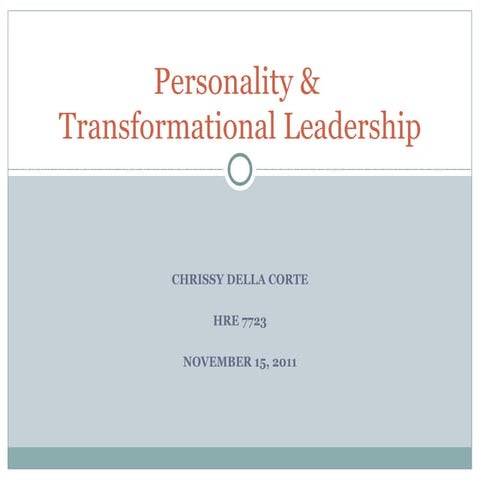 Personality & Transformational Leadership