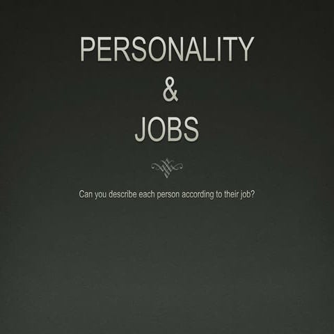 ESL: Personality & Jobs