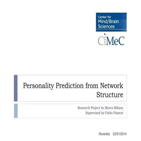 Personality prediction from network structure