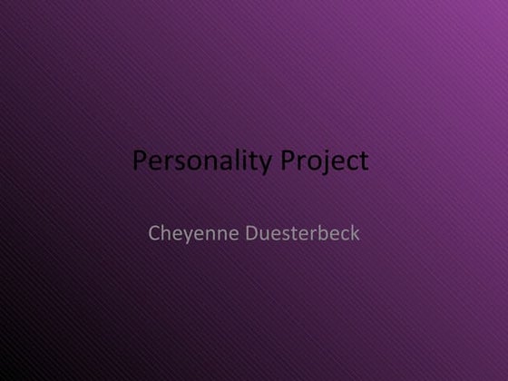 Personality project | PPT