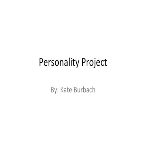 Personality project | PPT