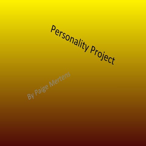 Personality project | PPT