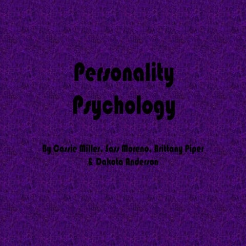 Personality psychology