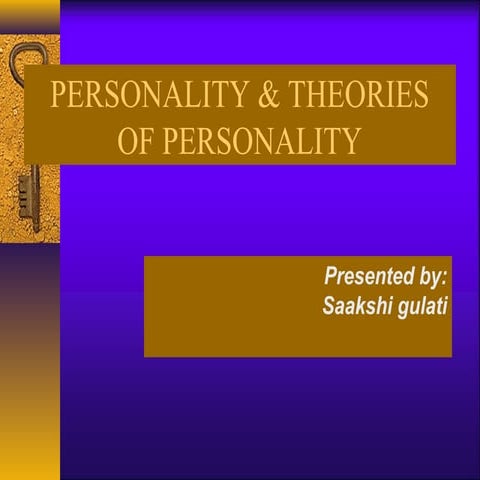 Personality & ; theories of personality