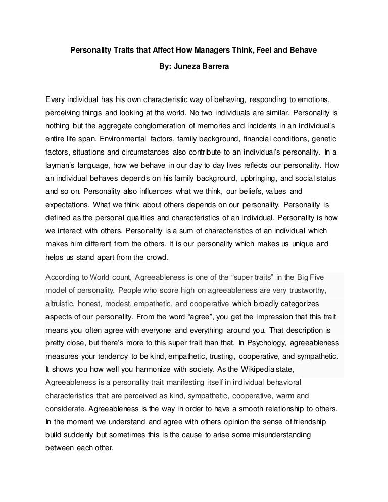 resume personality traits