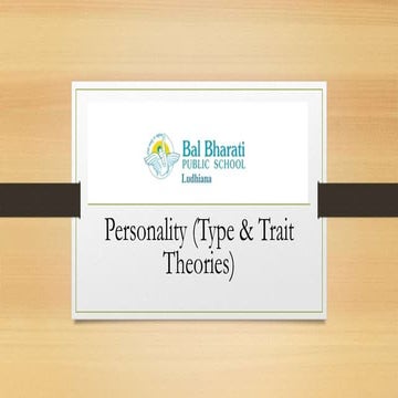Personality, type and trait theory