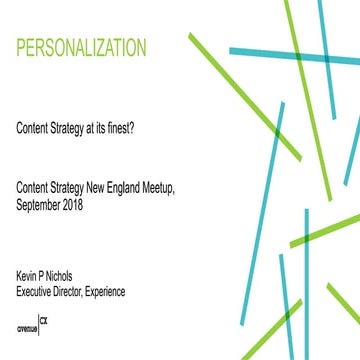 Personalization: Content Strategy at its Finest - Content Strategy New Englan...