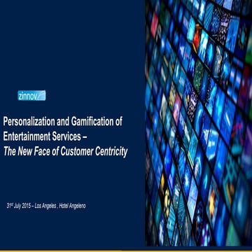 Personalization and gamification of entertainment services