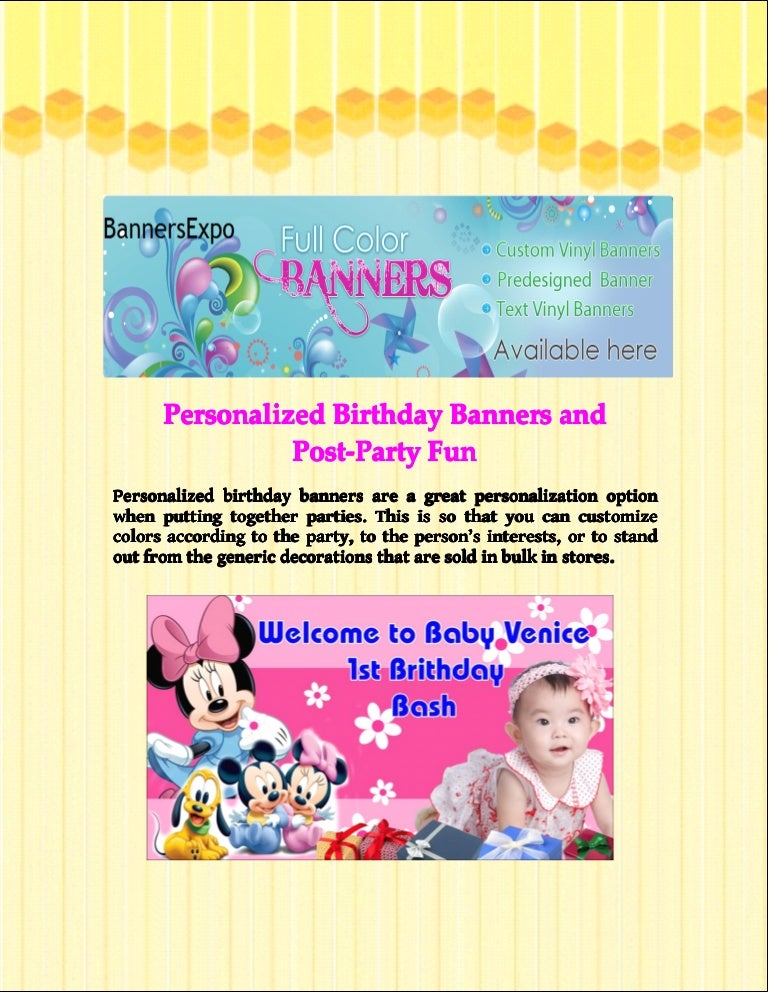 Personalized Birthday Banners And Post Party Fun