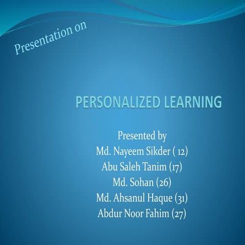 Personalized learning 