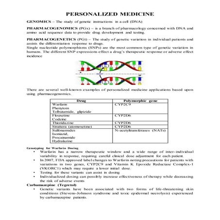 Personalized Medicine | PDF