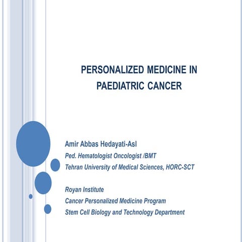 Personalized medicine in pediatric cancer