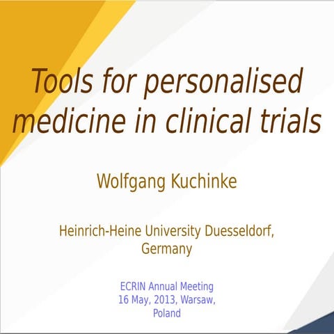 Personalized medicine tools for clinical trials - Kuchinke
