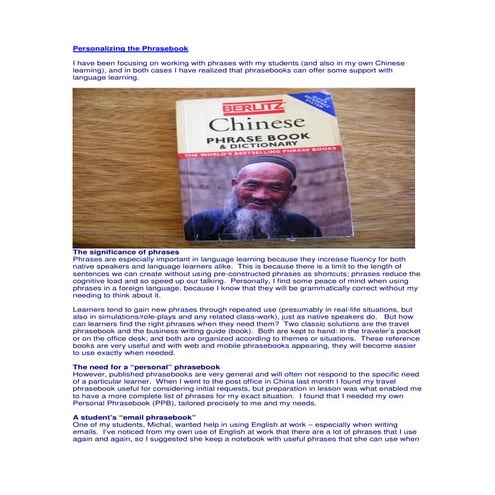 Personalizing the phrasebook