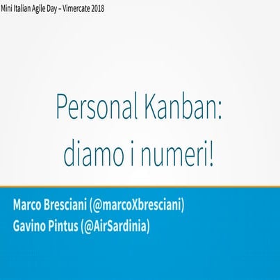Personal kanban: diamo i numeri!