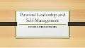 Personal Leadership and Self-Management