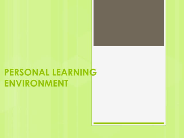 Personal learning environment
