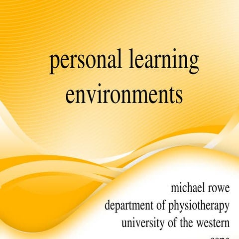 Personal learning environments